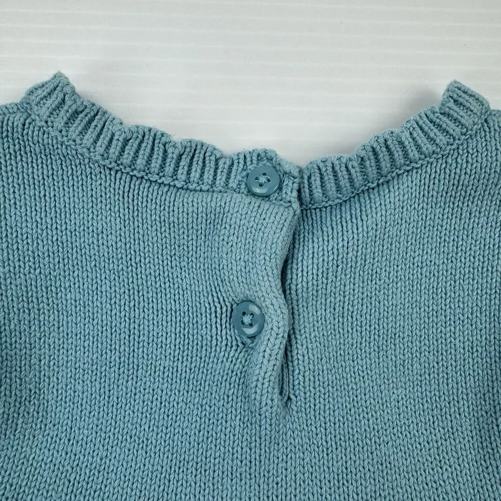 Gymboree Girls Size 4T Sweater Dress Blue Bird Rainbow Knit Cotton